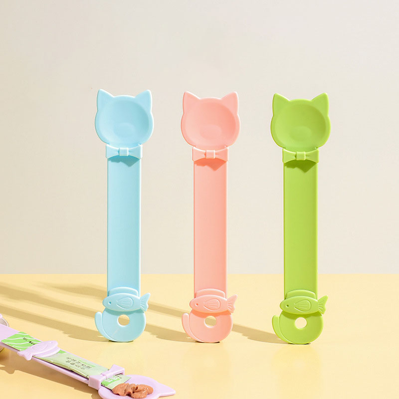 Pet Supplies Is Food - ملعقة تغذية القطط القابلة للعصر، ملعقة