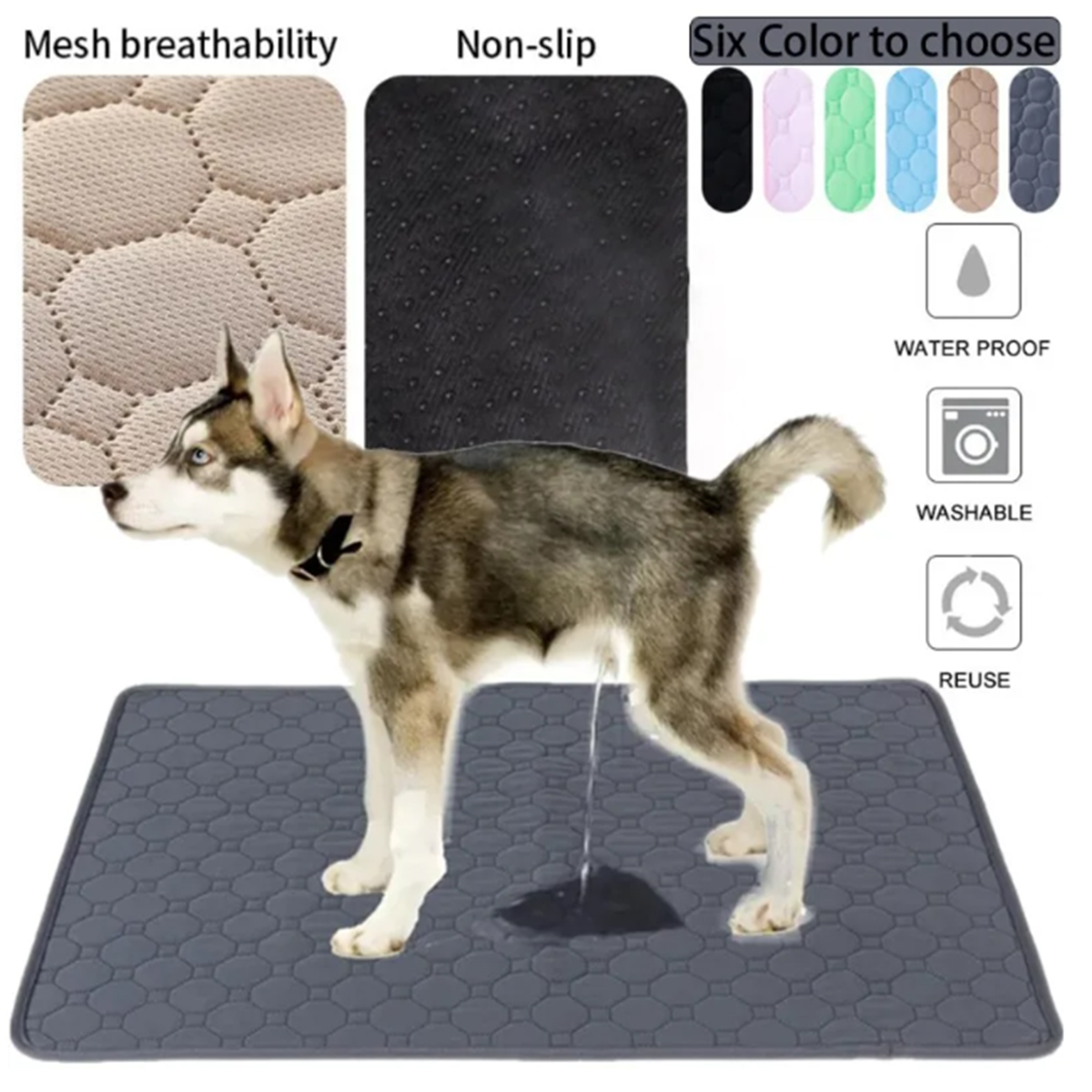 Pet Supplies Dog Wash - بساط تدريب للكلاب قابل لإعادة الاستخدام