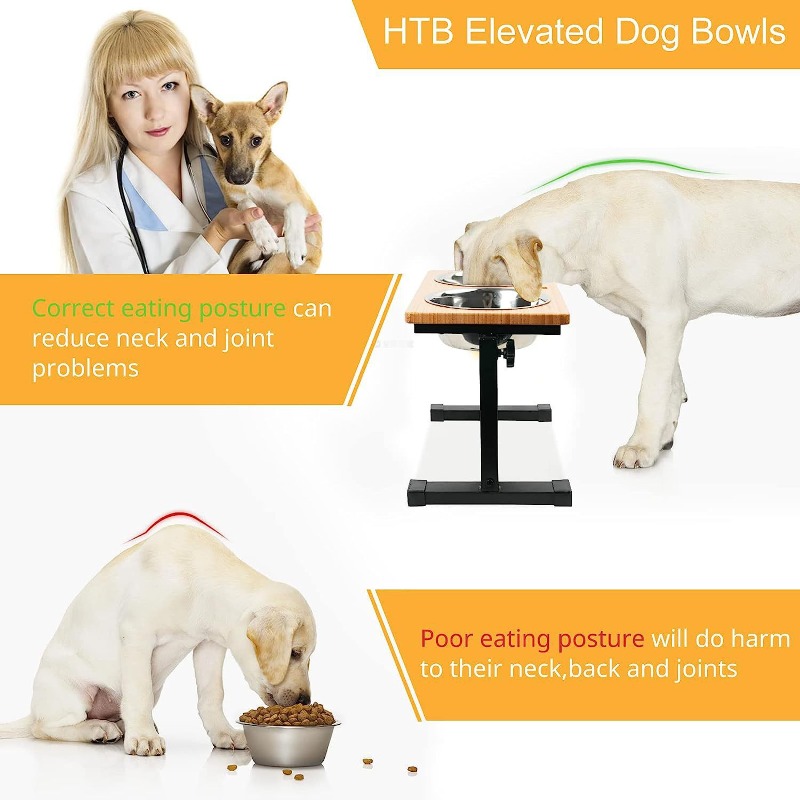 وعاء طعام خشبي مرتفع للكلاب مع - مراجعة Pet Supplies Pet Shop وسعره