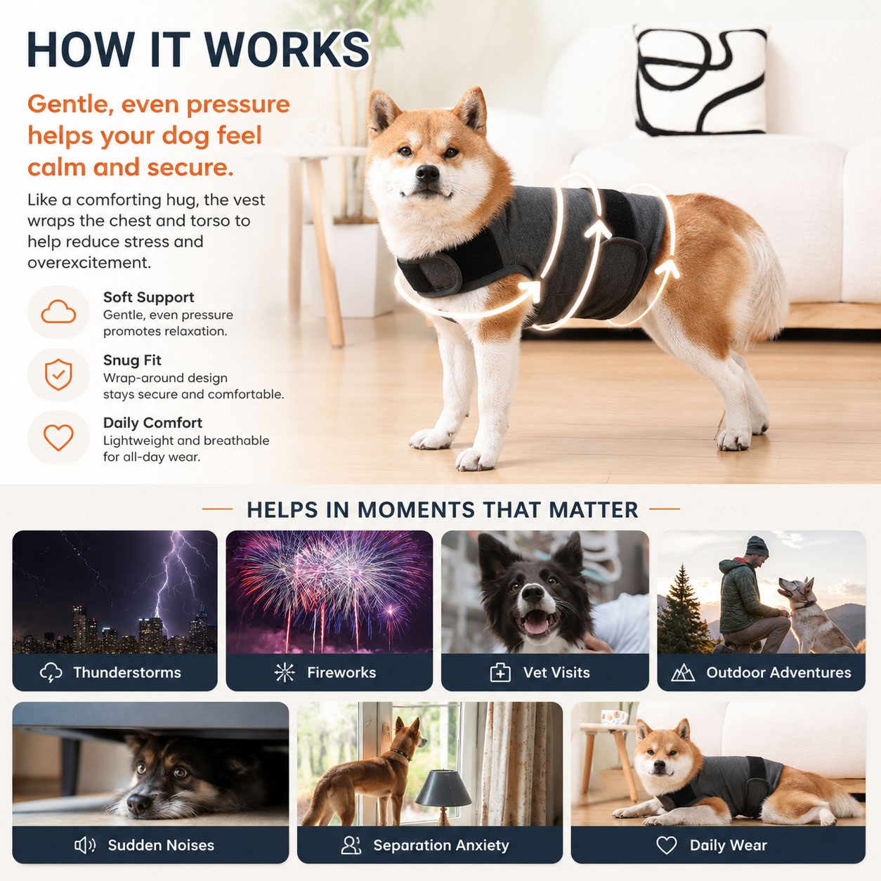 سترة تهدئة للكلاب قابلة للتعدي - مراجعة Dog Anxiety Vest وسعره
